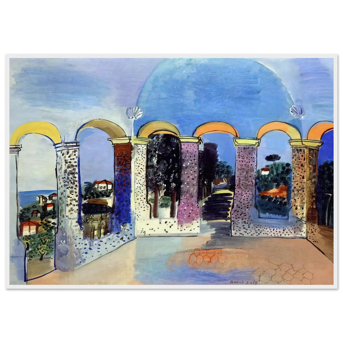 ARCADES AT VALLAURIS 1927 Framed Poster | Raoul Dufy Framed Prints Wall Art | Raoul Dufy Shop