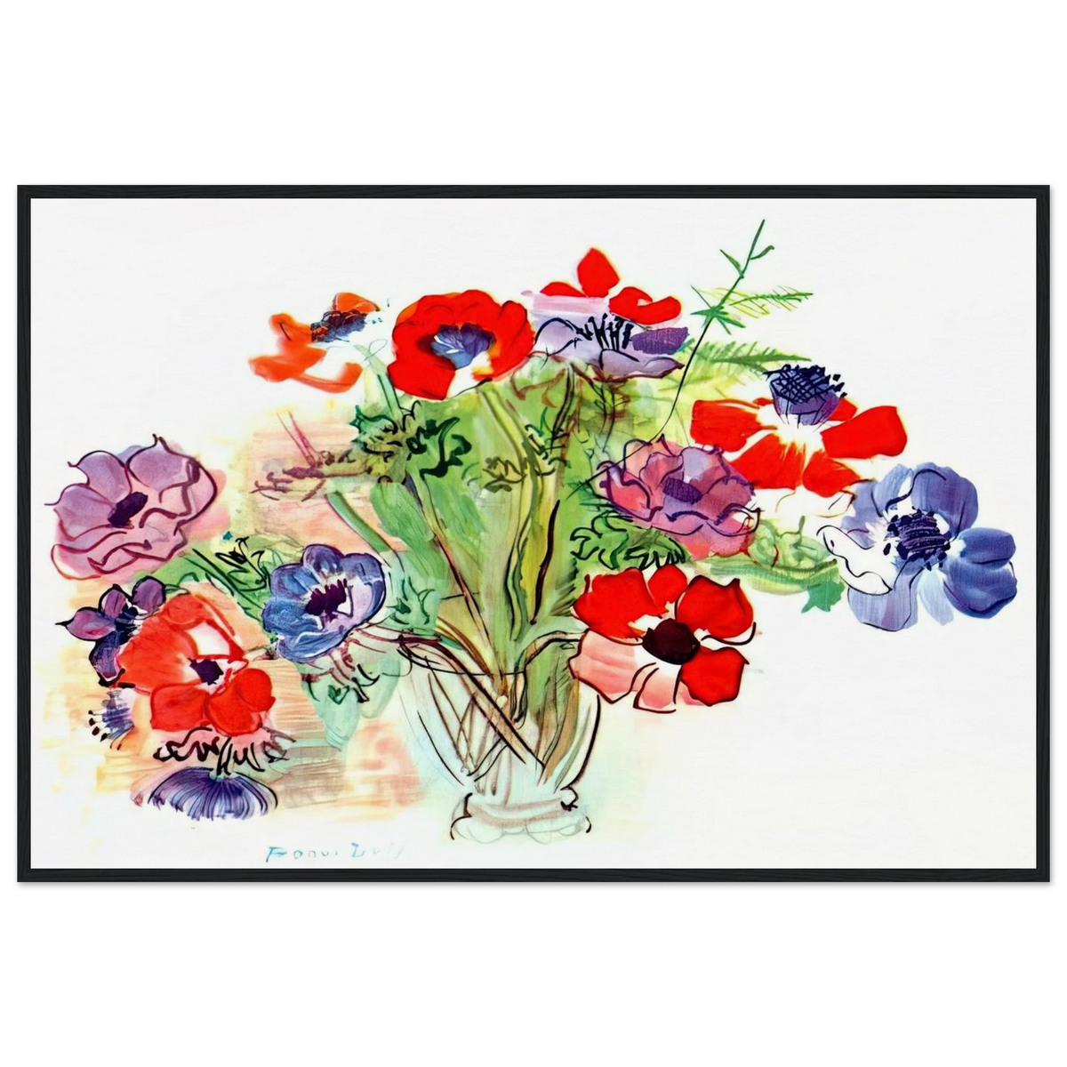 BOUQUET OF FLOWERS 1937 Framed Poster | Raoul Dufy Framed Prints Wall Art | Raoul Dufy Shop