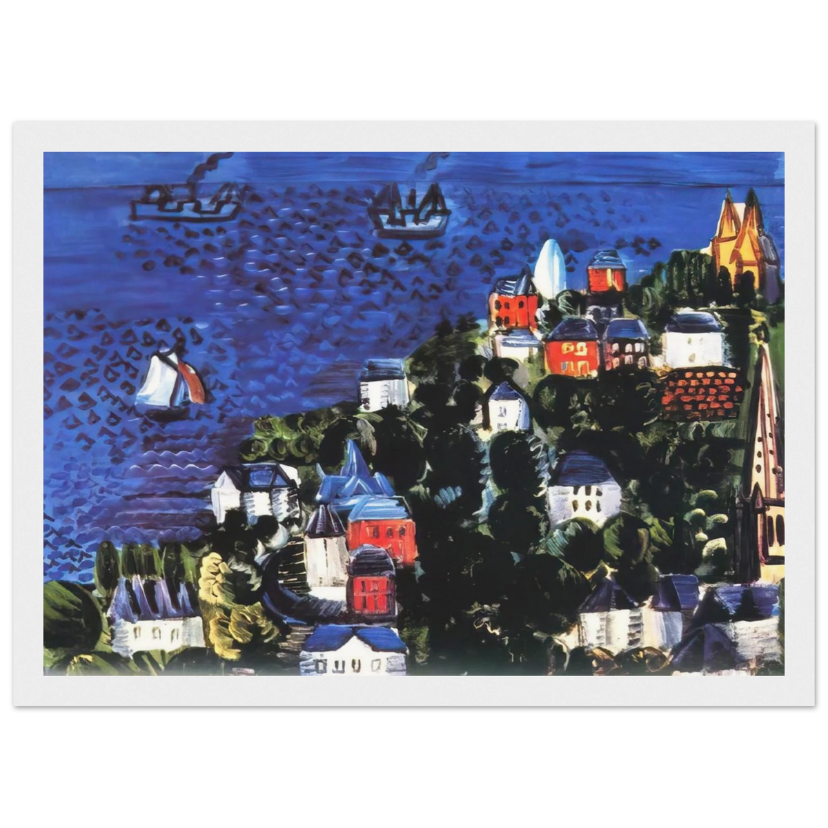 VIEW OF SAINTE ADRESSE Framed Poster | Raoul Dufy Framed Prints Wall Art | Raoul Dufy Shop