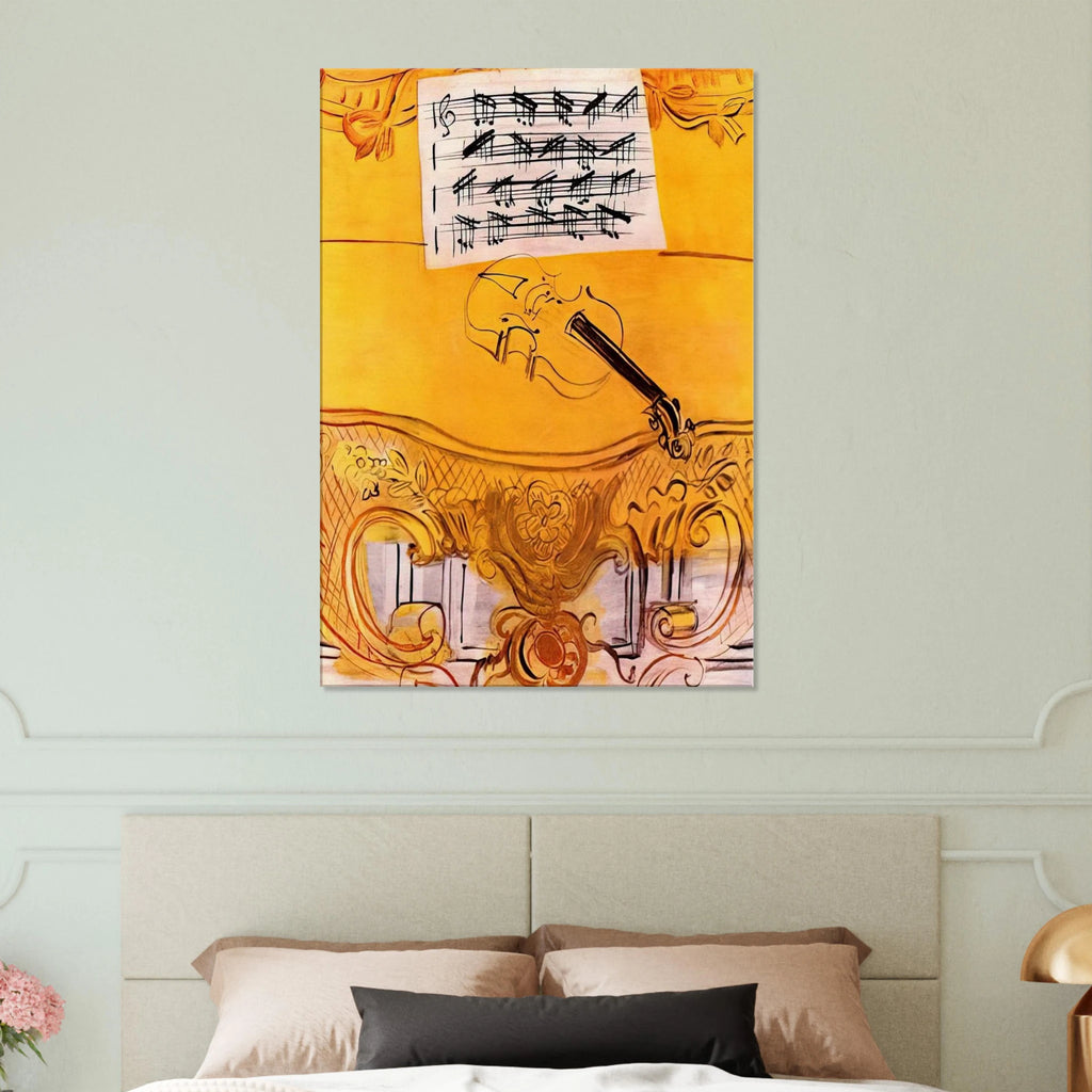 THE YELLOW CONSOLE WITH A VIOLIN 1949 Canvas | Raoul Dufy Canvas | Raoul Dufy Shop
