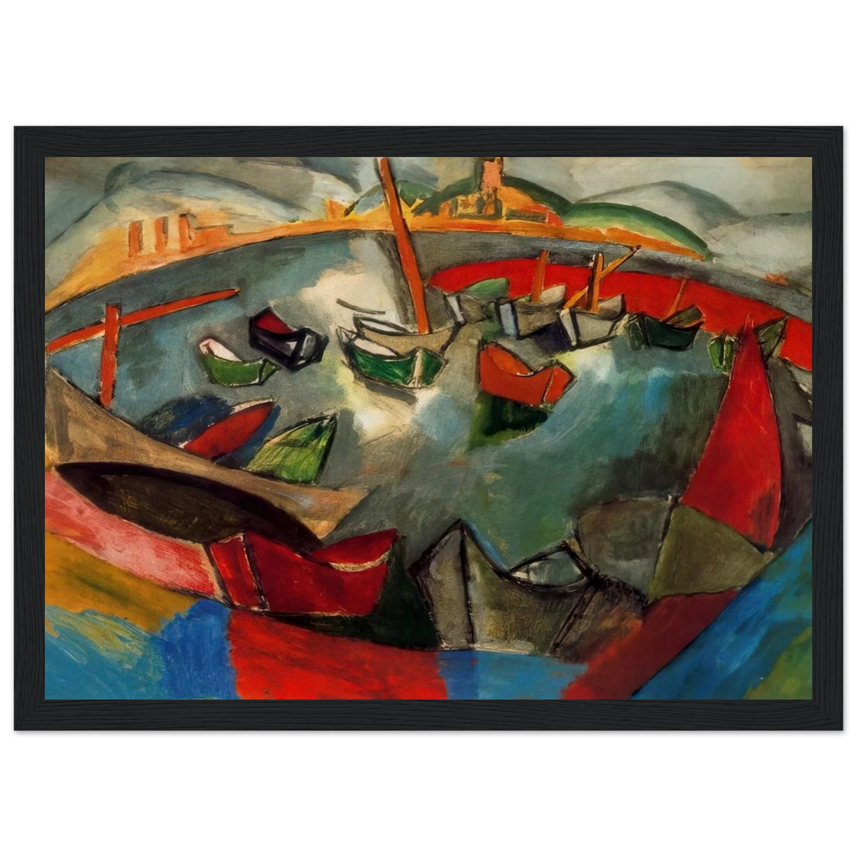 BOATS IN MARSEILLE 1908 Framed Poster | Raoul Dufy Framed Prints Wall Art | Raoul Dufy Shop