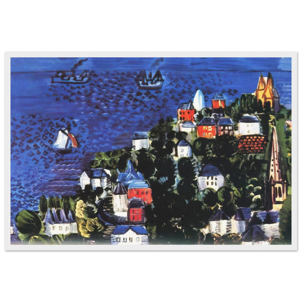VIEW OF SAINTE ADRESSE Framed Poster | Raoul Dufy Framed Prints Wall Art | Raoul Dufy Shop