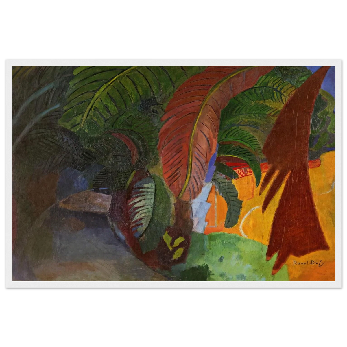 PALM TREES AT MARTIGUES HOMAGE TO GAUGUIN 1910 Framed Poster | Raoul Dufy Framed Prints Wall Art | Raoul Dufy Shop