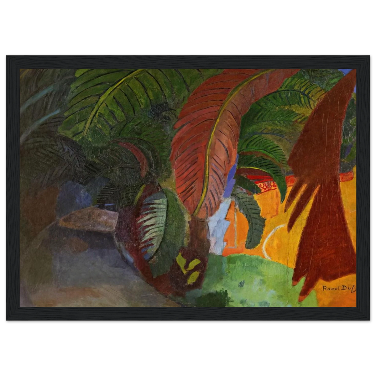 PALM TREES AT MARTIGUES HOMAGE TO GAUGUIN 1910 Framed Poster | Raoul Dufy Framed Prints Wall Art | Raoul Dufy Shop