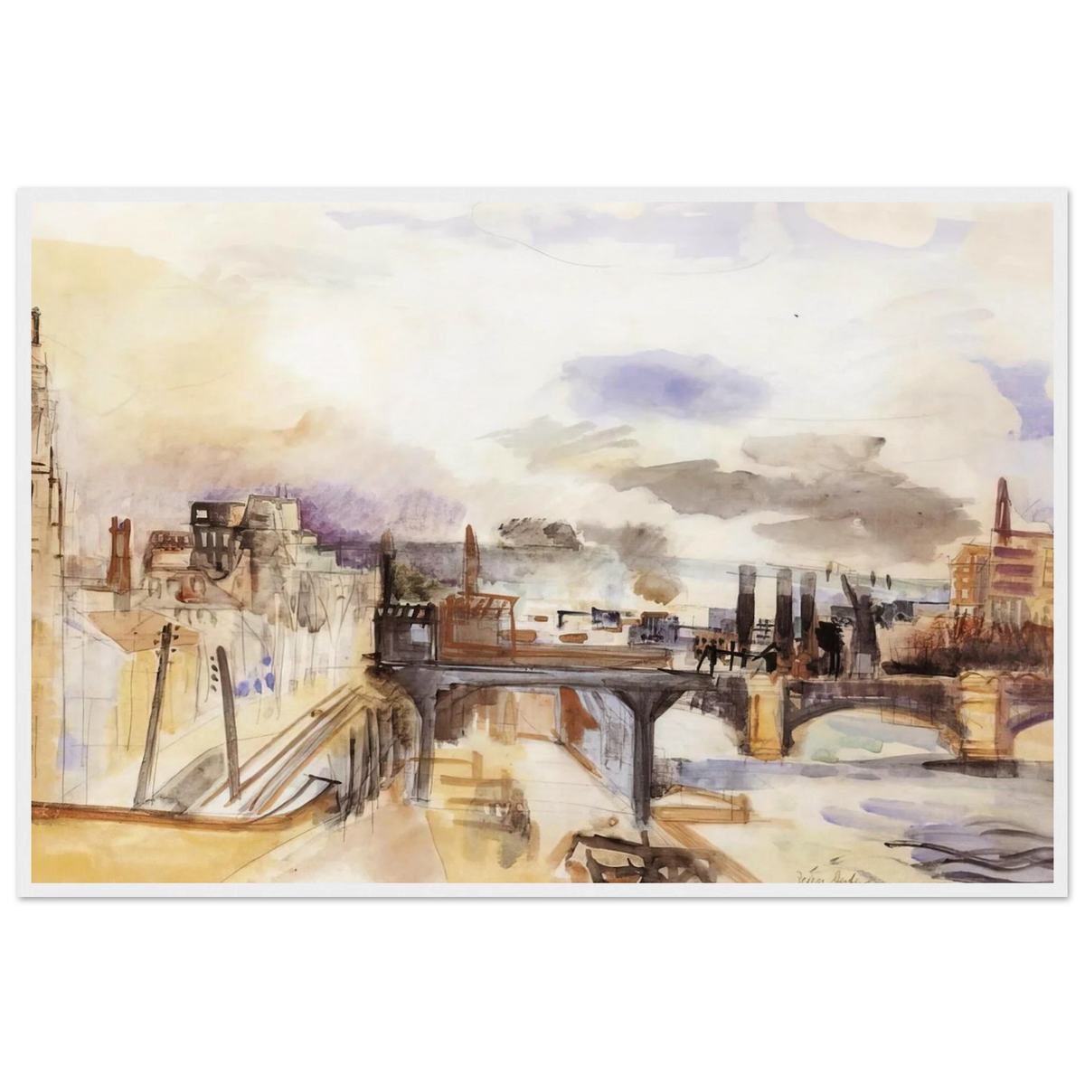 PARISIAN BRIDGE 1922 Framed Poster | Raoul Dufy Framed Prints Wall Art | Raoul Dufy Shop