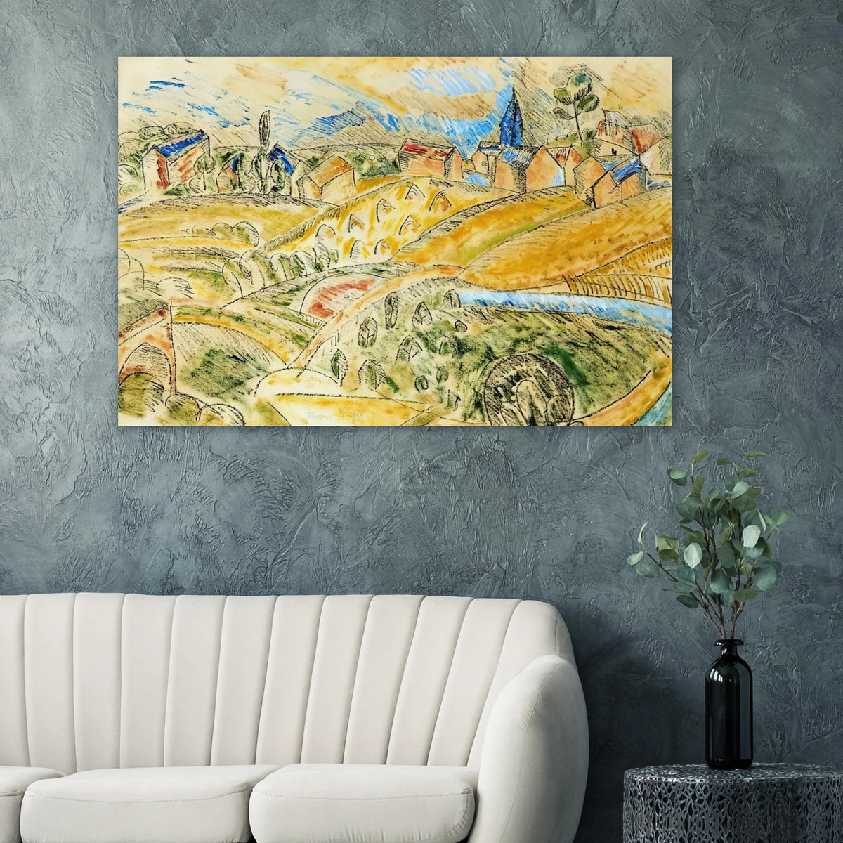 CUBIST LANDSCAPE WITH HAYSTACKS Poster | Raoul Dufy Poster | Raoul Dufy Shop