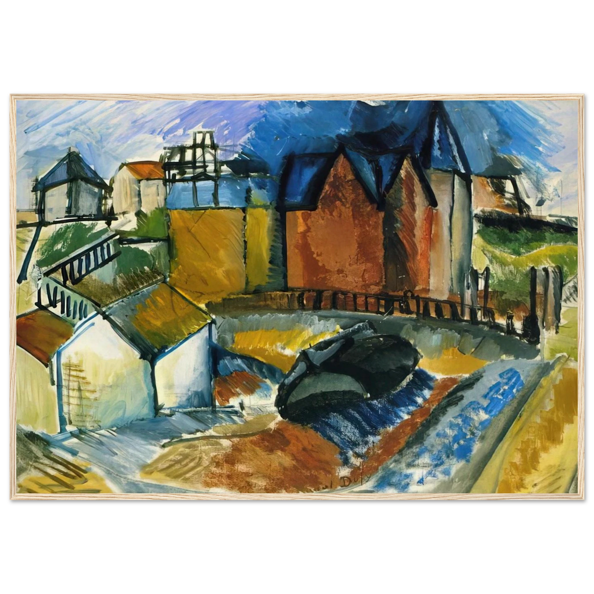 THE BEACH AT HAVRE 1910 Framed Poster | Raoul Dufy Framed Prints Wall Art | Raoul Dufy Shop