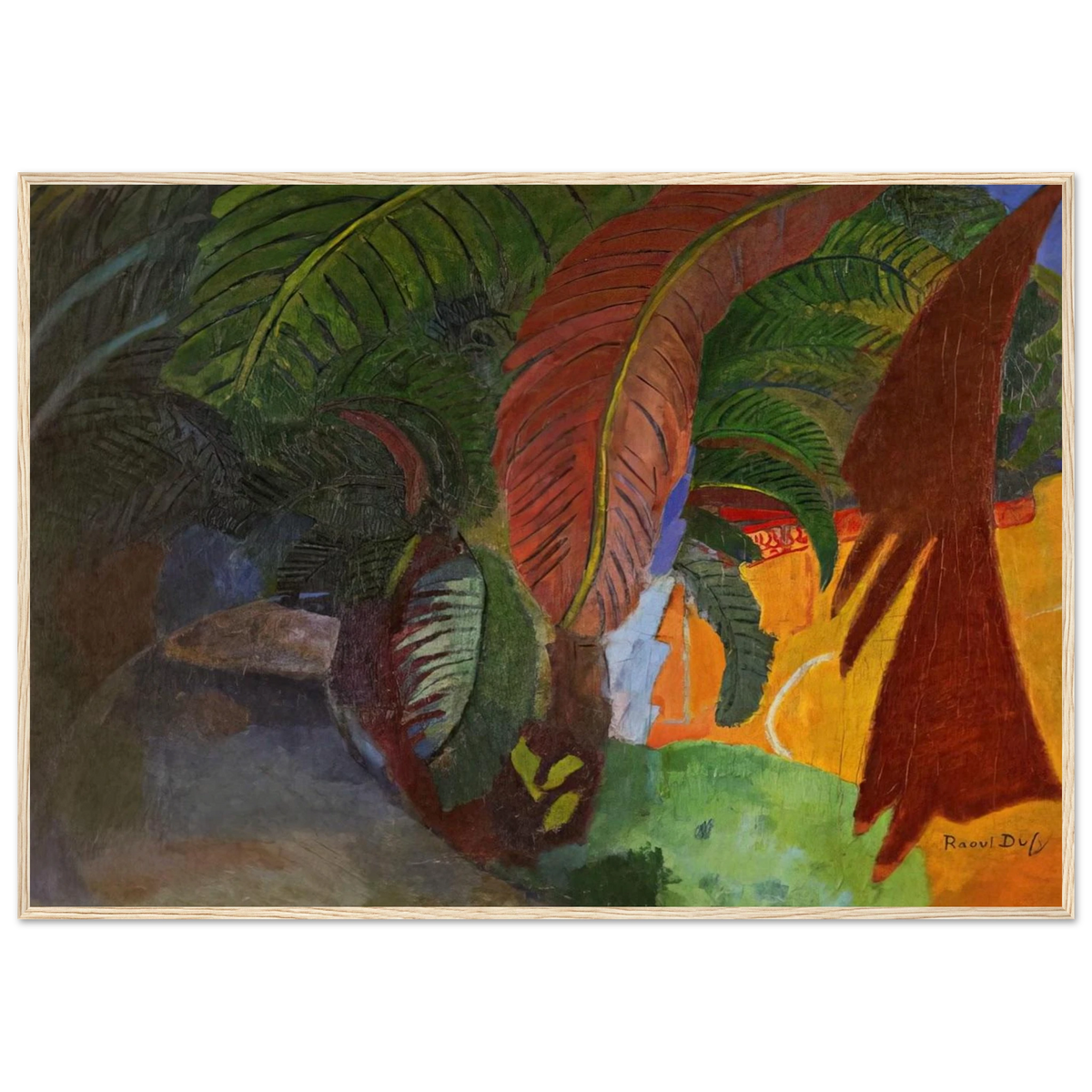 PALM TREES AT MARTIGUES HOMAGE TO GAUGUIN 1910 Framed Poster | Raoul Dufy Framed Prints Wall Art | Raoul Dufy Shop