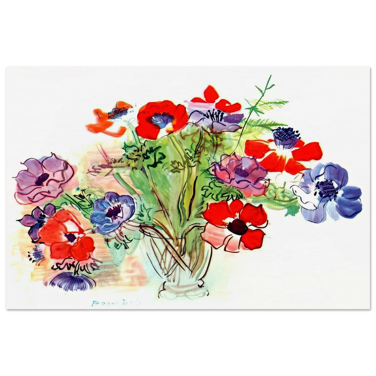 BOUQUET OF FLOWERS 1937 Poster | Raoul Dufy Poster | Raoul Dufy Shop