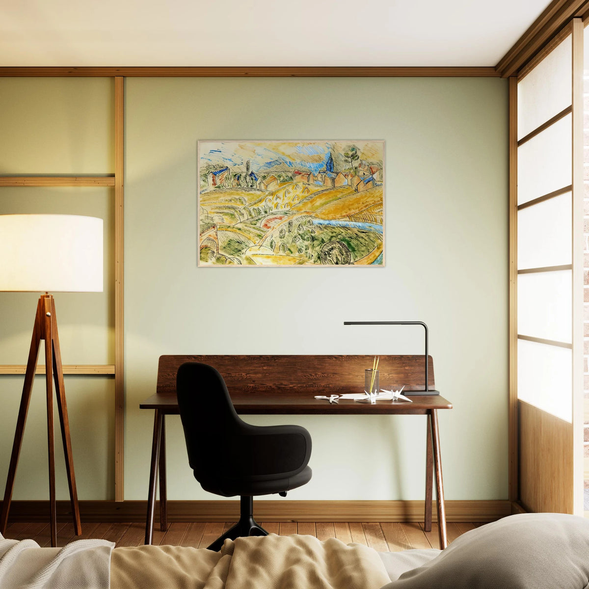 CUBIST LANDSCAPE WITH HAYSTACKS Framed Poster | Raoul Dufy Framed Prints Wall Art | Raoul Dufy Shop
