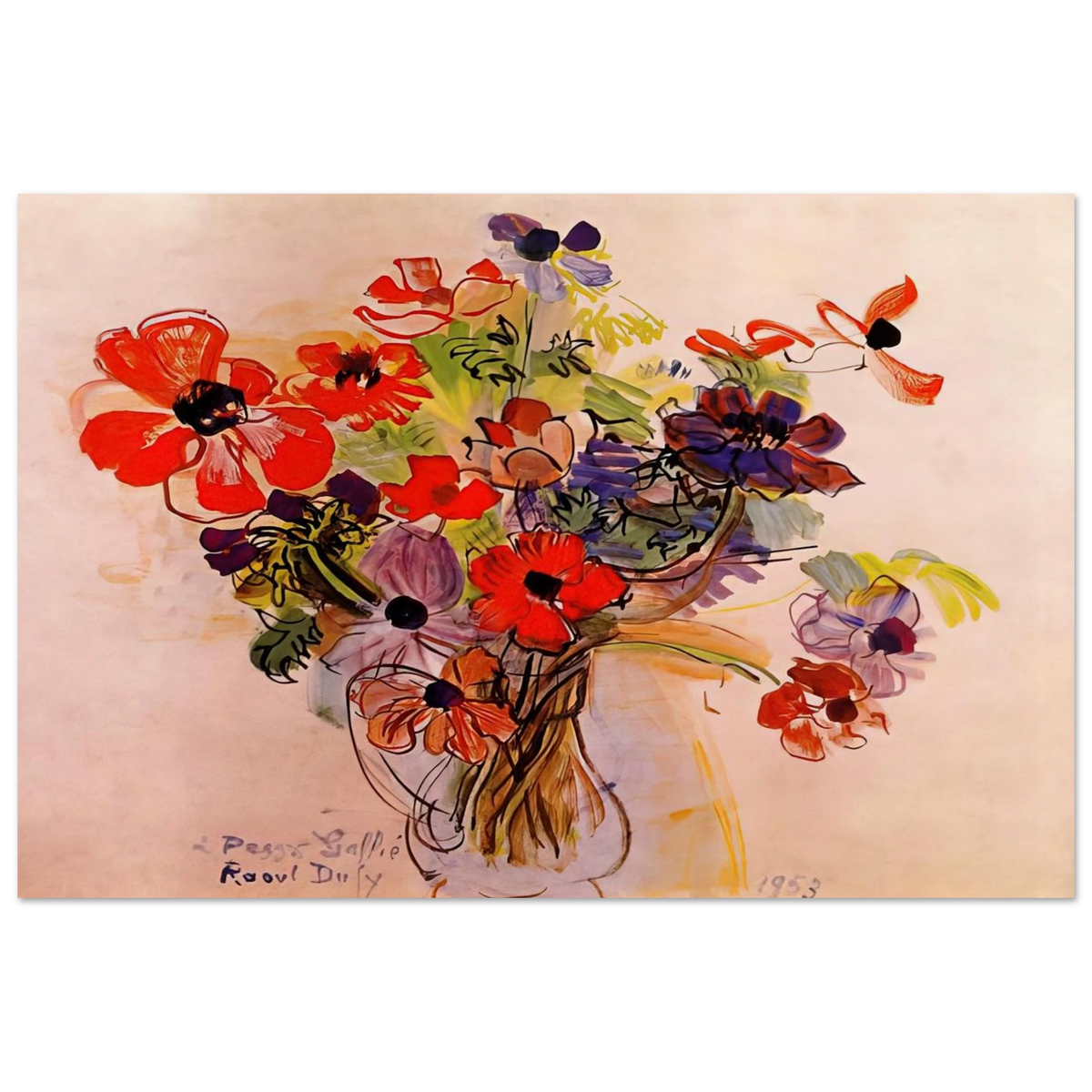 ANEMONES 1953 Poster | Raoul Dufy Poster | Raoul Dufy Shop