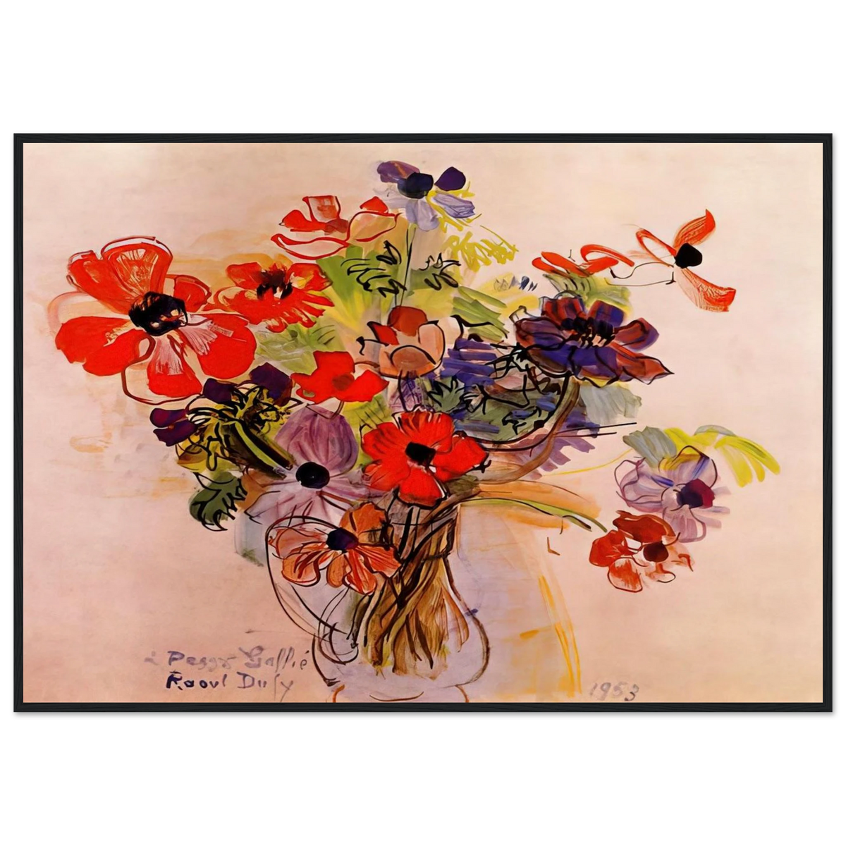 ANEMONES 1953 Framed Poster | Raoul Dufy Framed Prints Wall Art | Raoul Dufy Shop