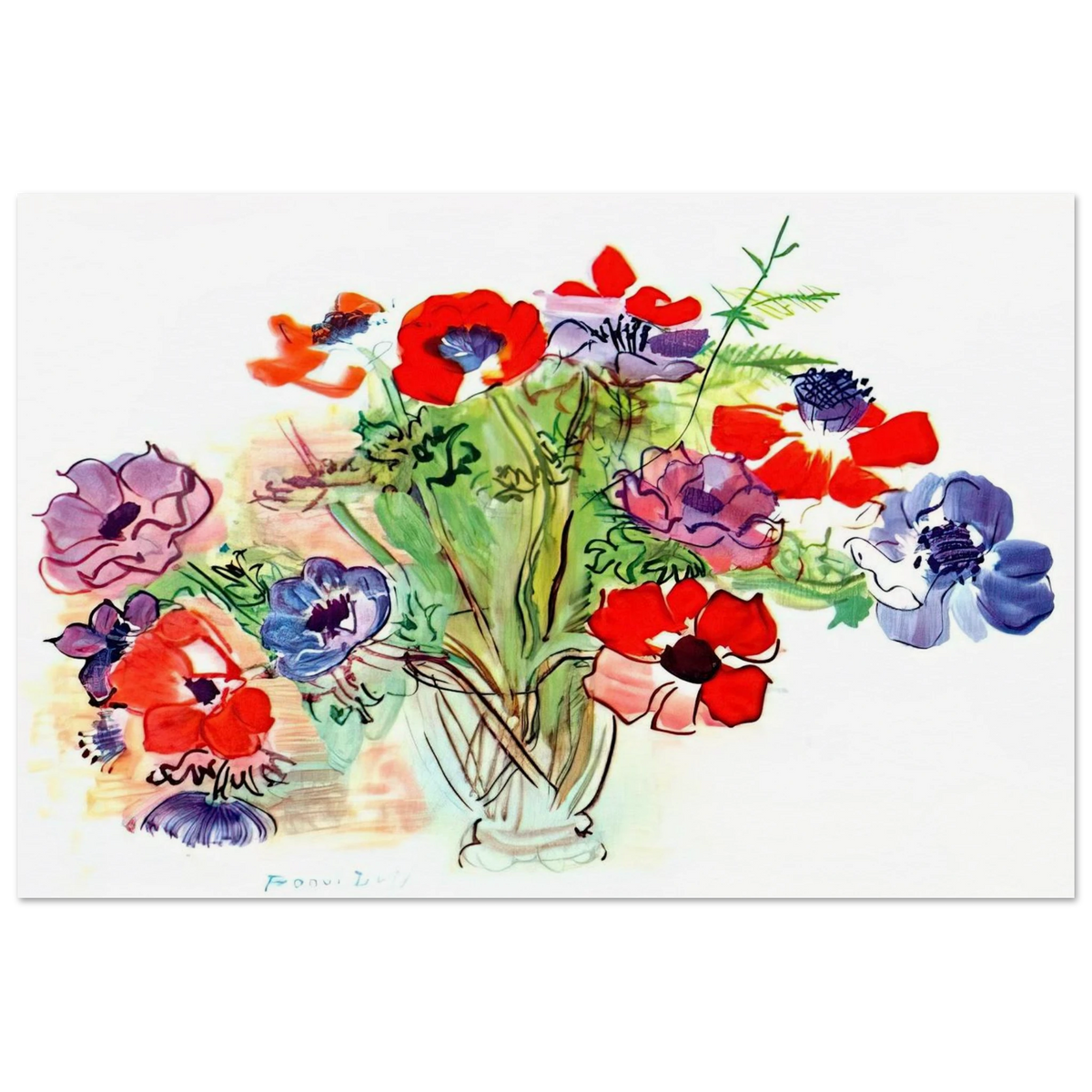 BOUQUET OF FLOWERS 1937 Poster | Raoul Dufy Poster | Raoul Dufy Shop