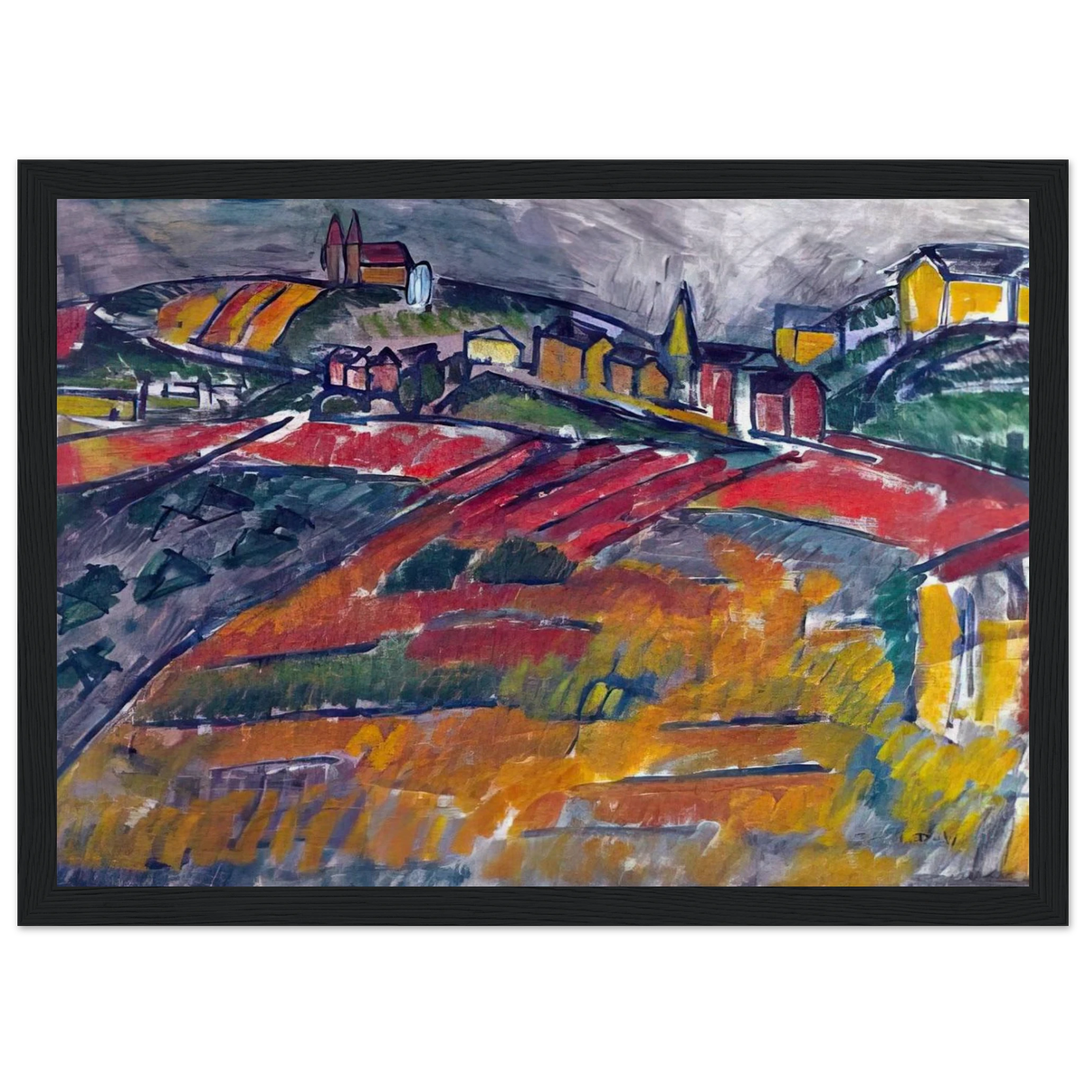 LANDSCAPE WITH RED AND YELLOW Framed Poster | Raoul Dufy Framed Prints Wall Art | Raoul Dufy Shop