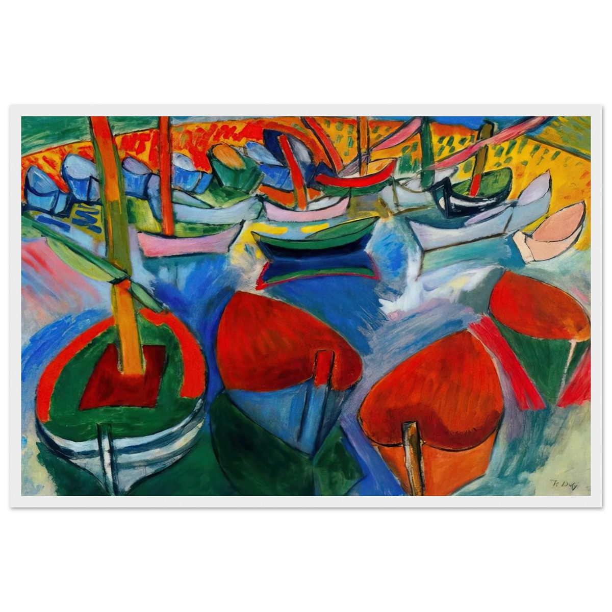 BOATS AT MARTIGUES 1908 Framed Poster | Raoul Dufy Framed Prints Wall Art | Raoul Dufy Shop