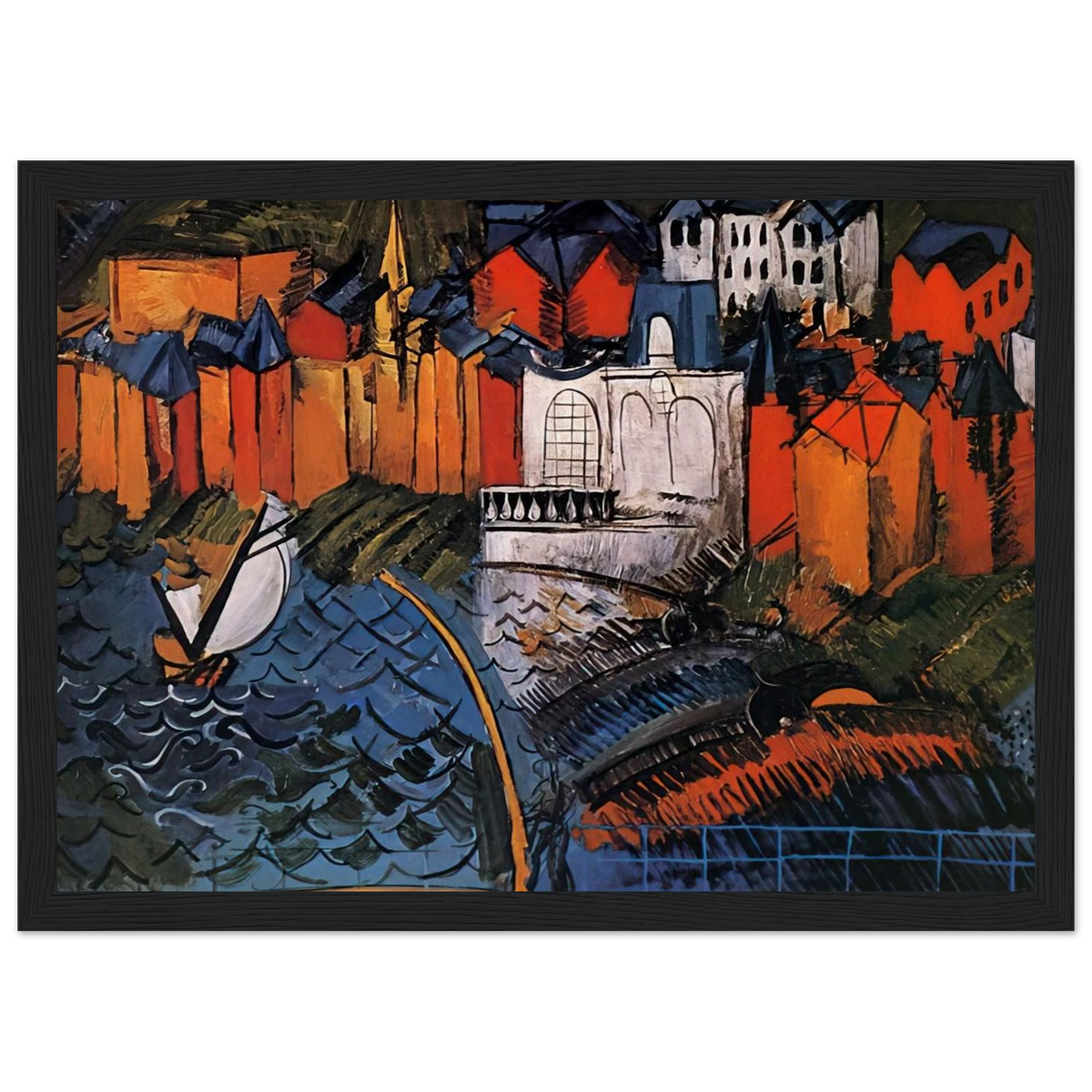 SAILBOAT AT SAINTE ADRESSE 1912 Framed Poster | Raoul Dufy Framed Prints Wall Art | Raoul Dufy Shop