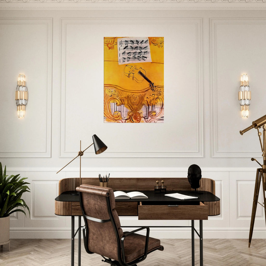 THE YELLOW CONSOLE WITH A VIOLIN 1949 Canvas | Raoul Dufy Canvas | Raoul Dufy Shop
