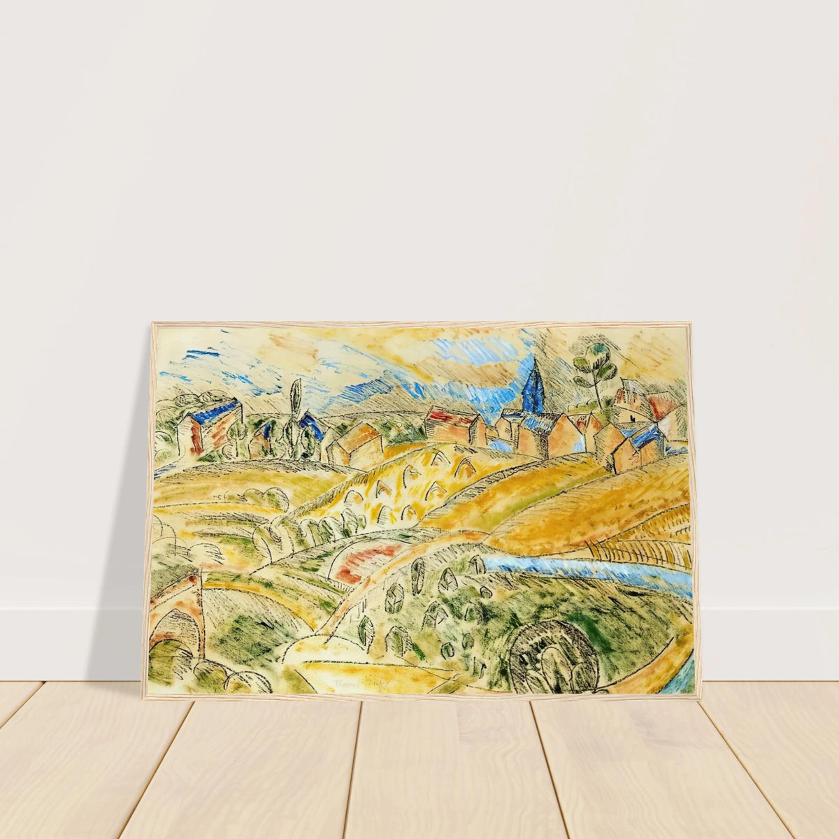 CUBIST LANDSCAPE WITH HAYSTACKS Framed Poster | Raoul Dufy Framed Prints Wall Art | Raoul Dufy Shop