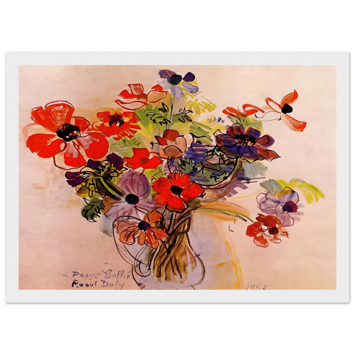 ANEMONES 1953 Framed Poster | Raoul Dufy Framed Prints Wall Art | Raoul Dufy Shop