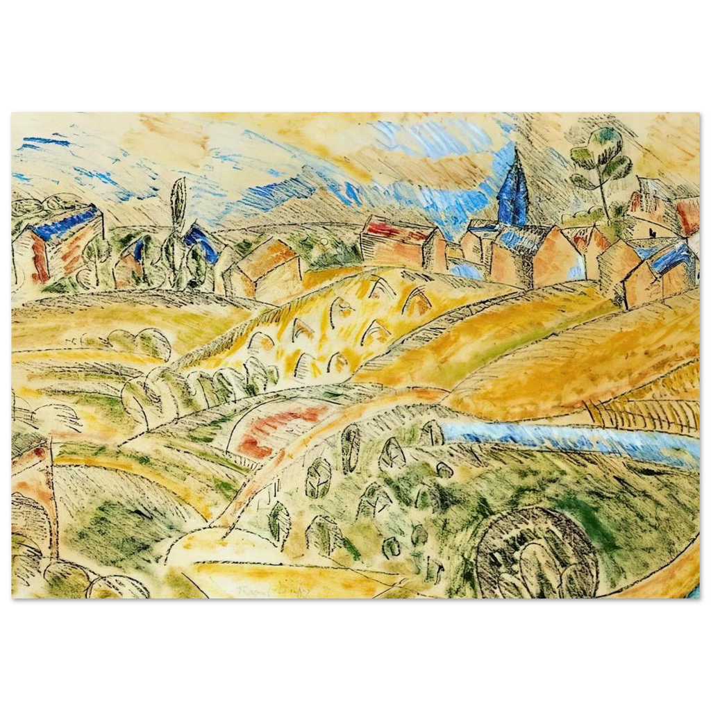 CUBIST LANDSCAPE WITH HAYSTACKS Poster | Raoul Dufy Poster | Raoul Dufy Shop