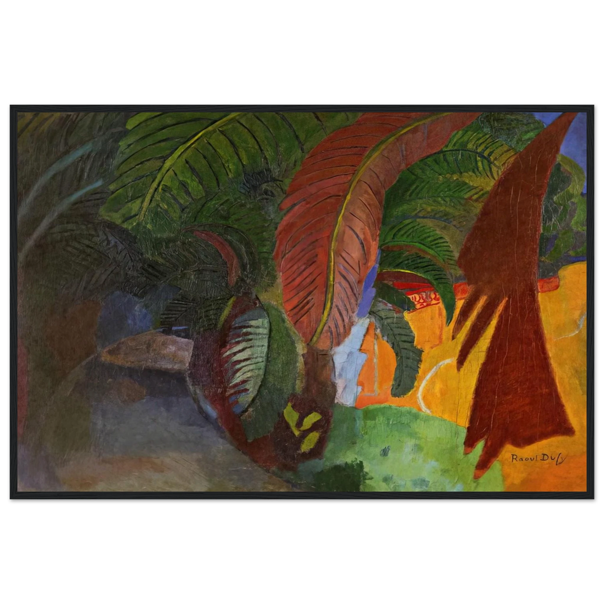 PALM TREES AT MARTIGUES HOMAGE TO GAUGUIN 1910 Framed Poster | Raoul Dufy Framed Prints Wall Art | Raoul Dufy Shop