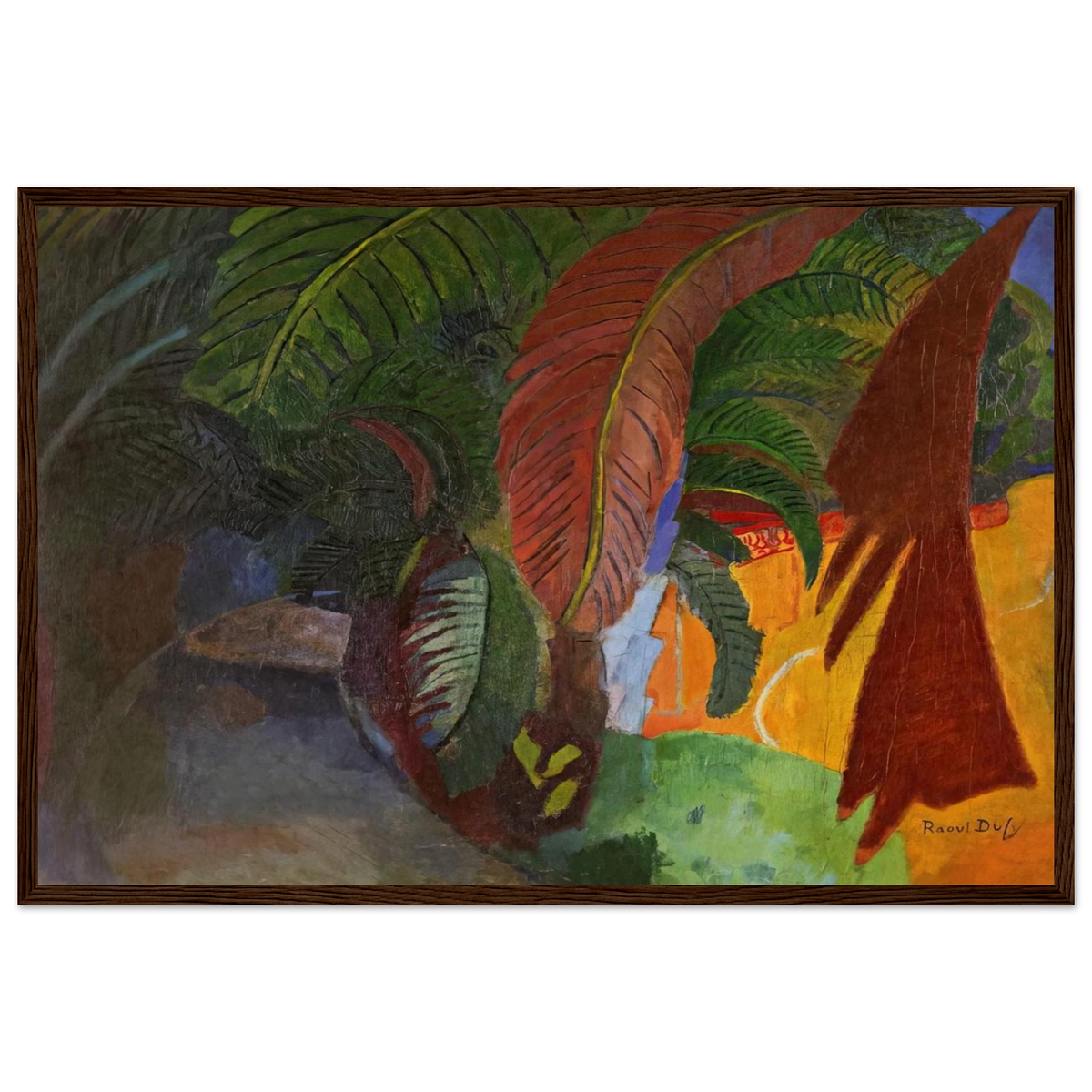 PALM TREES AT MARTIGUES HOMAGE TO GAUGUIN 1910 Framed Poster | Raoul Dufy Framed Prints Wall Art | Raoul Dufy Shop