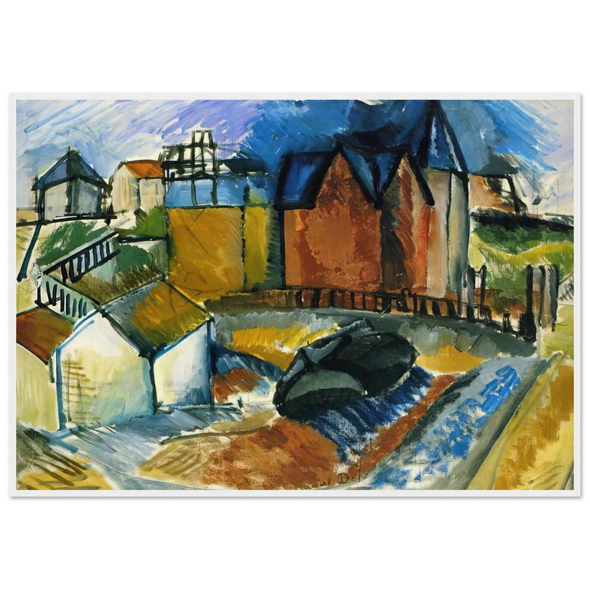 THE BEACH AT HAVRE 1910 Framed Poster | Raoul Dufy Framed Prints Wall Art | Raoul Dufy Shop