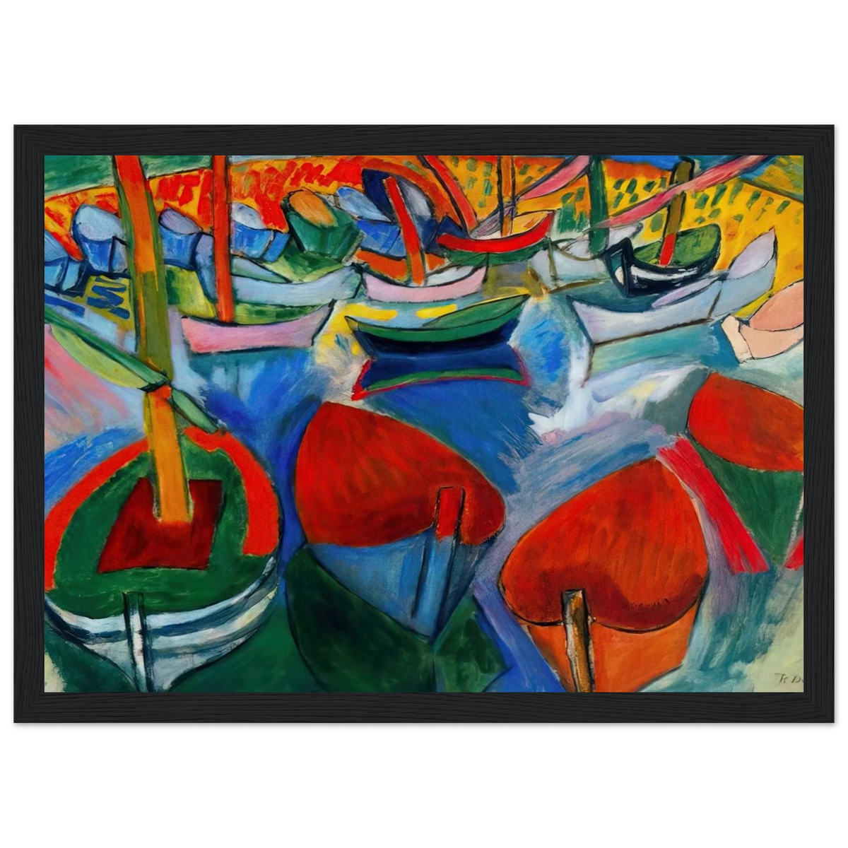 BOATS AT MARTIGUES 1908 Framed Poster | Raoul Dufy Framed Prints Wall Art | Raoul Dufy Shop