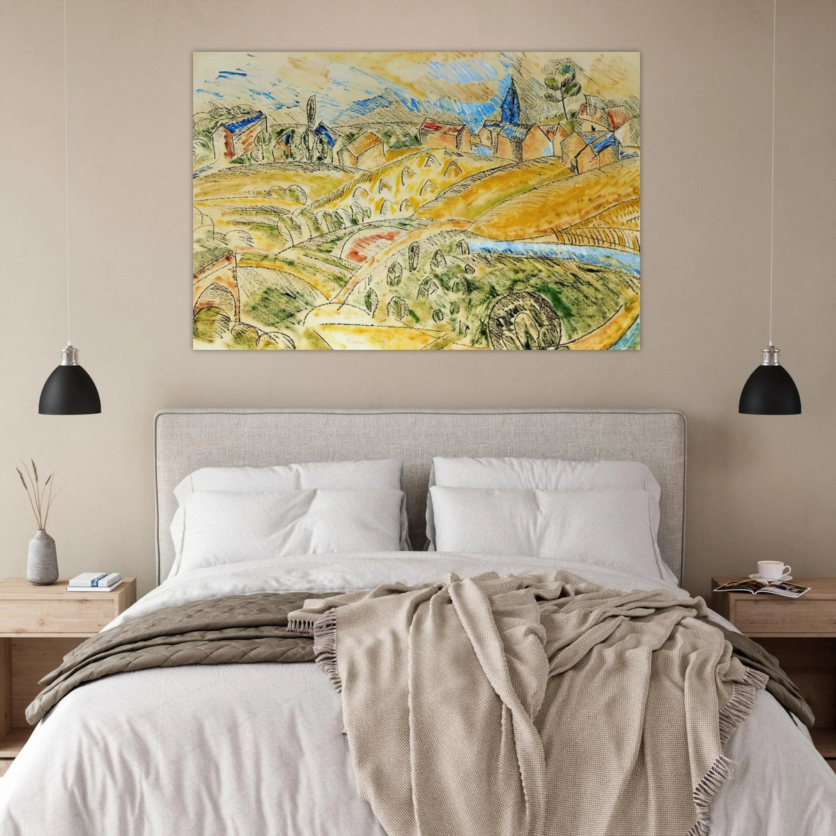CUBIST LANDSCAPE WITH HAYSTACKS Poster | Raoul Dufy Poster | Raoul Dufy Shop