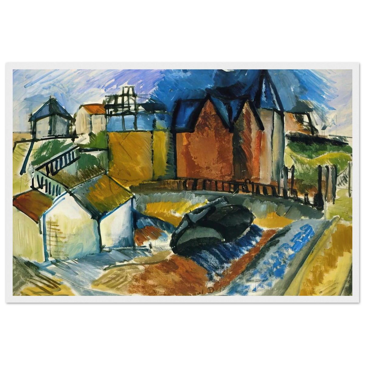 THE BEACH AT HAVRE 1910 Framed Poster | Raoul Dufy Framed Prints Wall Art | Raoul Dufy Shop