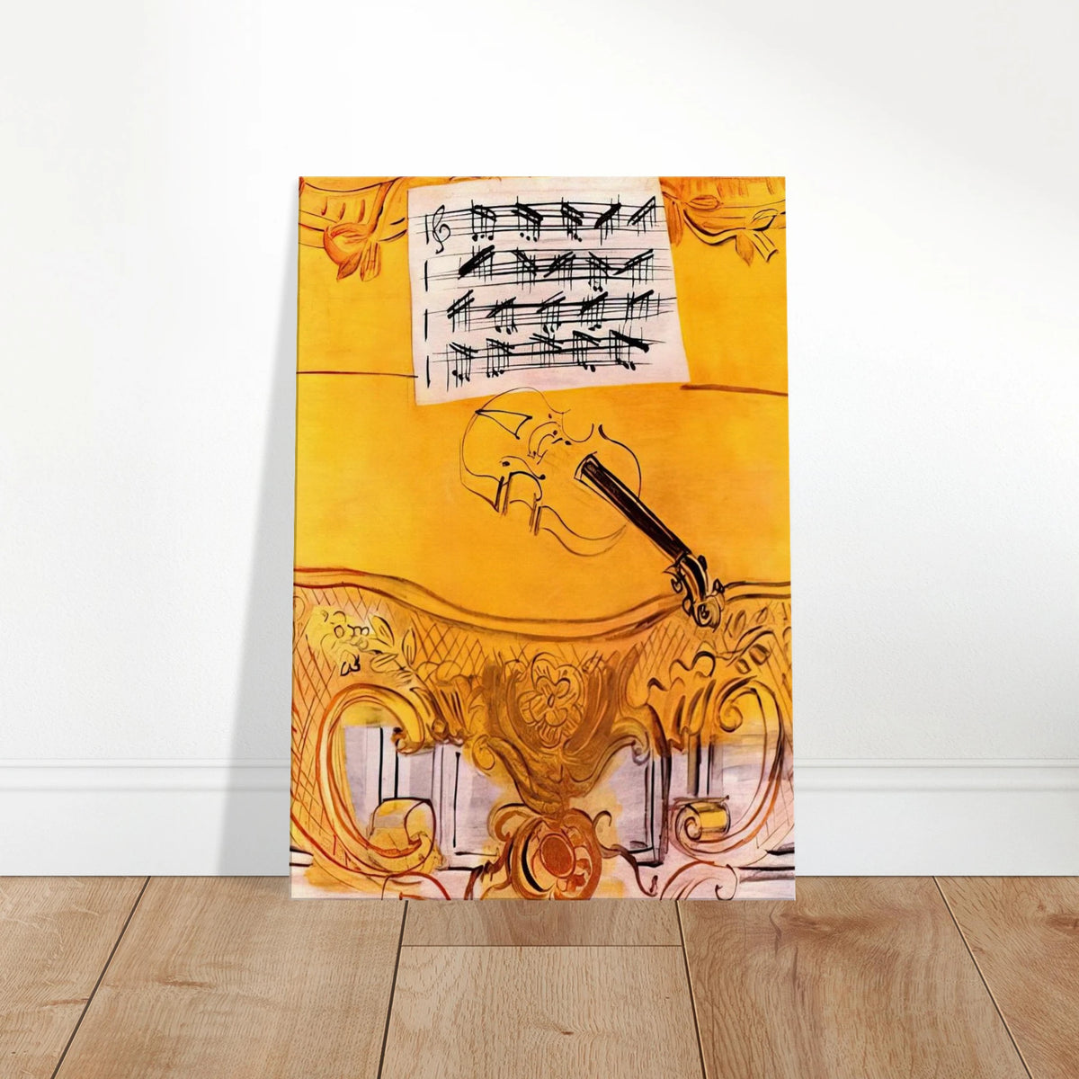THE YELLOW CONSOLE WITH A VIOLIN 1949 Canvas | Raoul Dufy Canvas | Raoul Dufy Shop