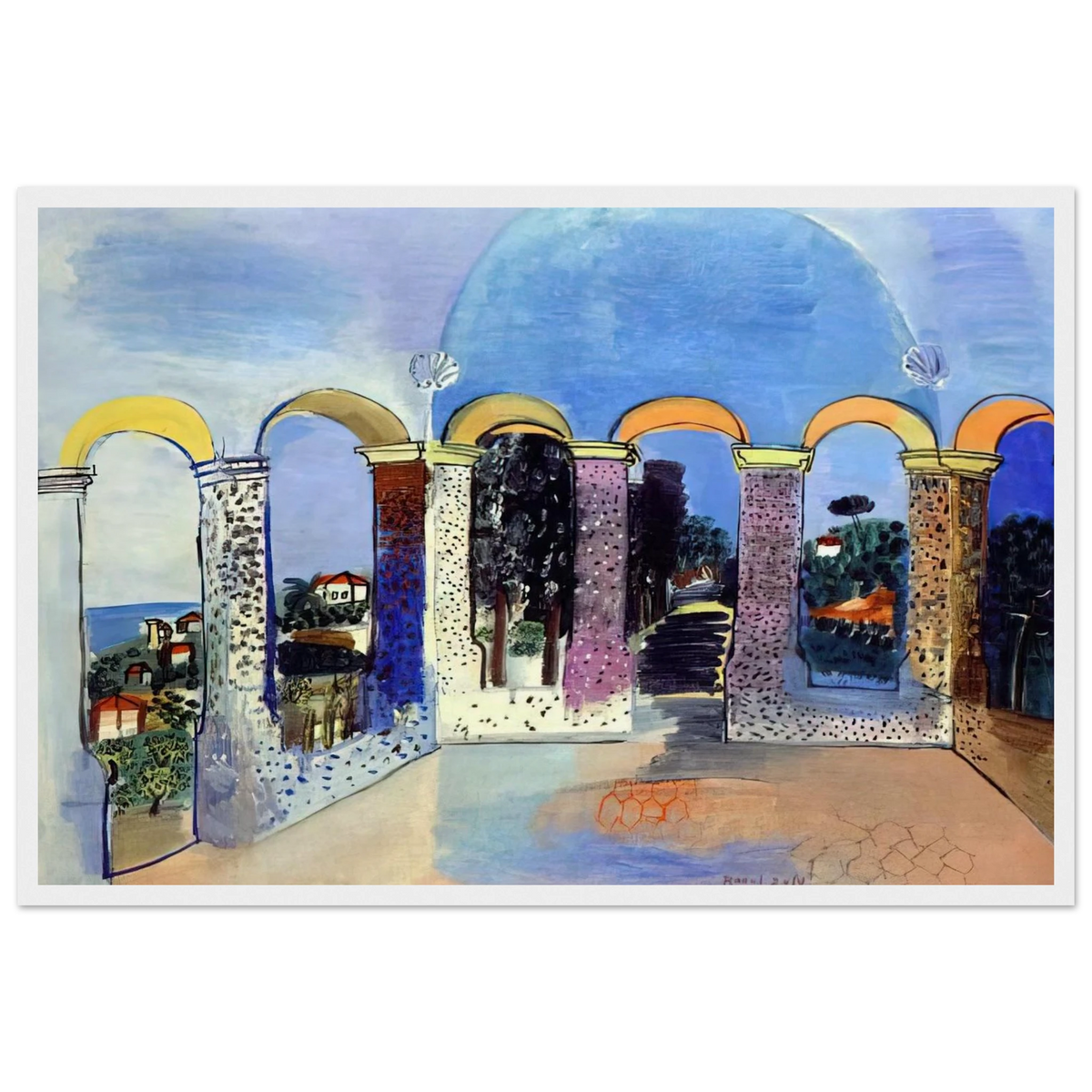 ARCADES AT VALLAURIS 1927 Framed Poster | Raoul Dufy Framed Prints Wall Art | Raoul Dufy Shop