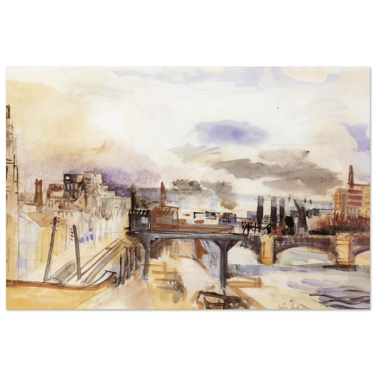 PARISIAN BRIDGE 1922 Poster | Raoul Dufy Poster | Raoul Dufy Shop