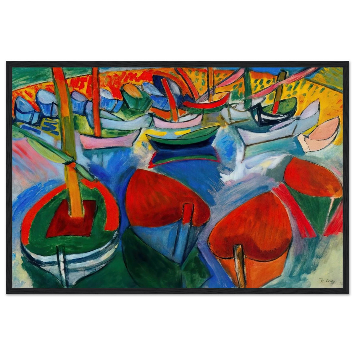 BOATS AT MARTIGUES 1908 Framed Poster | Raoul Dufy Framed Prints Wall Art | Raoul Dufy Shop