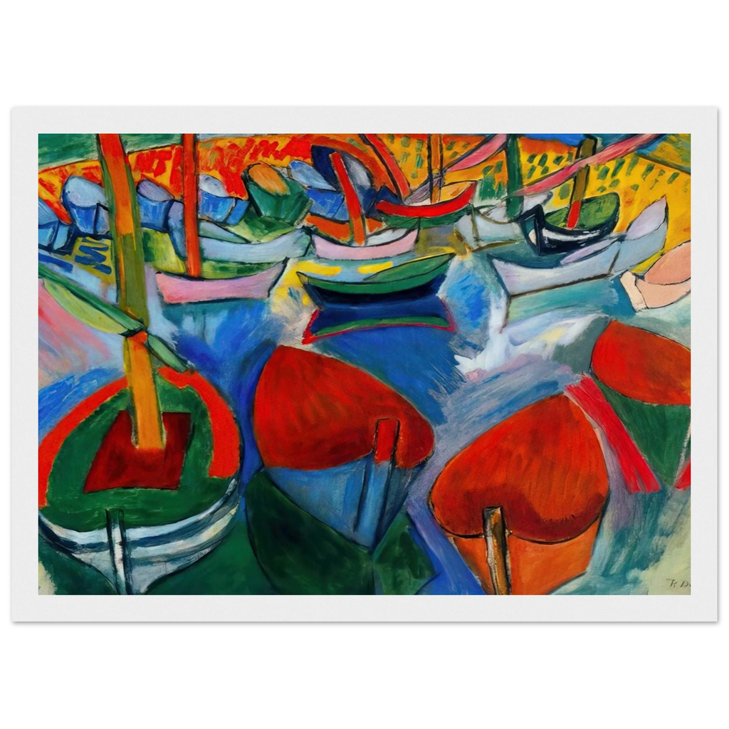BOATS AT MARTIGUES 1908 Framed Poster | Raoul Dufy Framed Prints Wall Art | Raoul Dufy Shop
