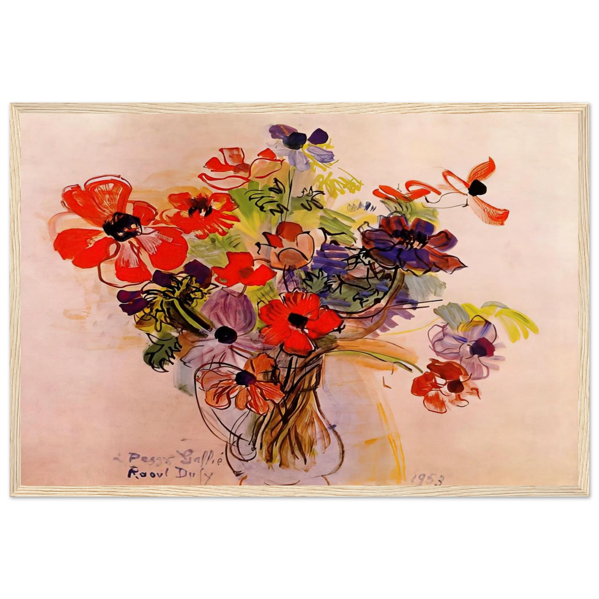 ANEMONES 1953 Framed Poster | Raoul Dufy Framed Prints Wall Art | Raoul Dufy Shop