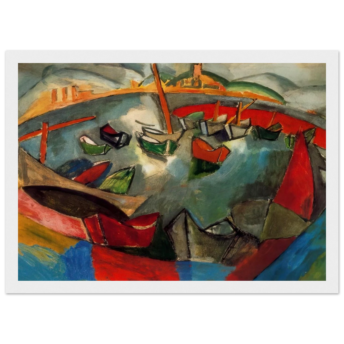 BOATS IN MARSEILLE 1908 Framed Poster | Raoul Dufy Framed Prints Wall Art | Raoul Dufy Shop