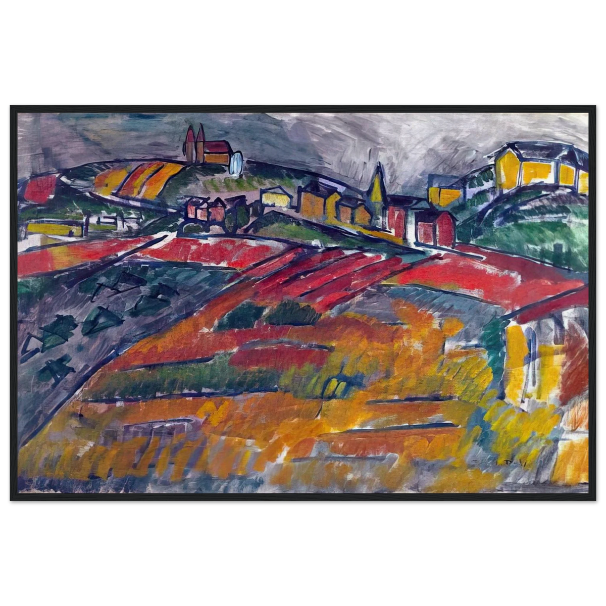 LANDSCAPE WITH RED AND YELLOW Framed Poster | Raoul Dufy Framed Prints Wall Art | Raoul Dufy Shop