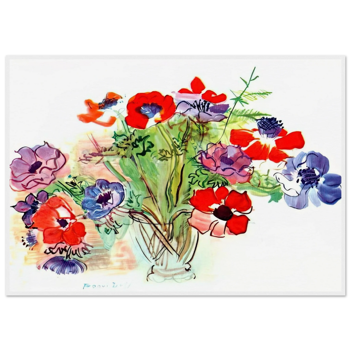 BOUQUET OF FLOWERS 1937 Framed Poster | Raoul Dufy Framed Prints Wall Art | Raoul Dufy Shop