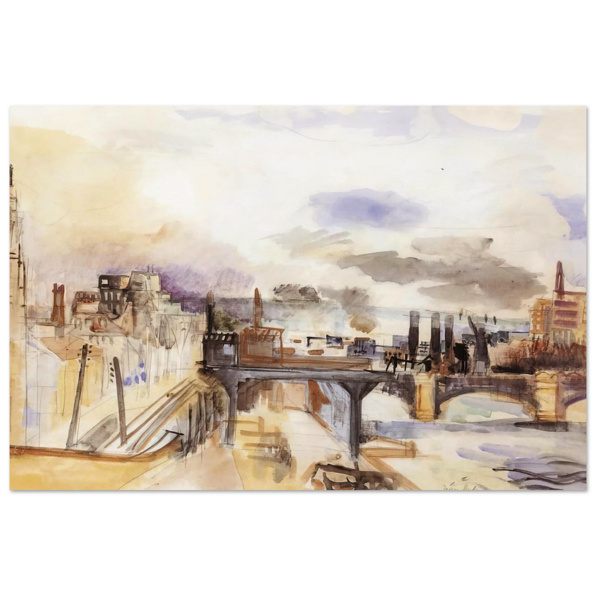 PARISIAN BRIDGE 1922 Poster | Raoul Dufy Poster | Raoul Dufy Shop