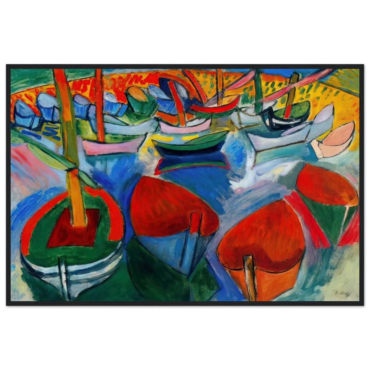 BOATS AT MARTIGUES 1908 Framed Poster | Raoul Dufy Framed Prints Wall Art | Raoul Dufy Shop