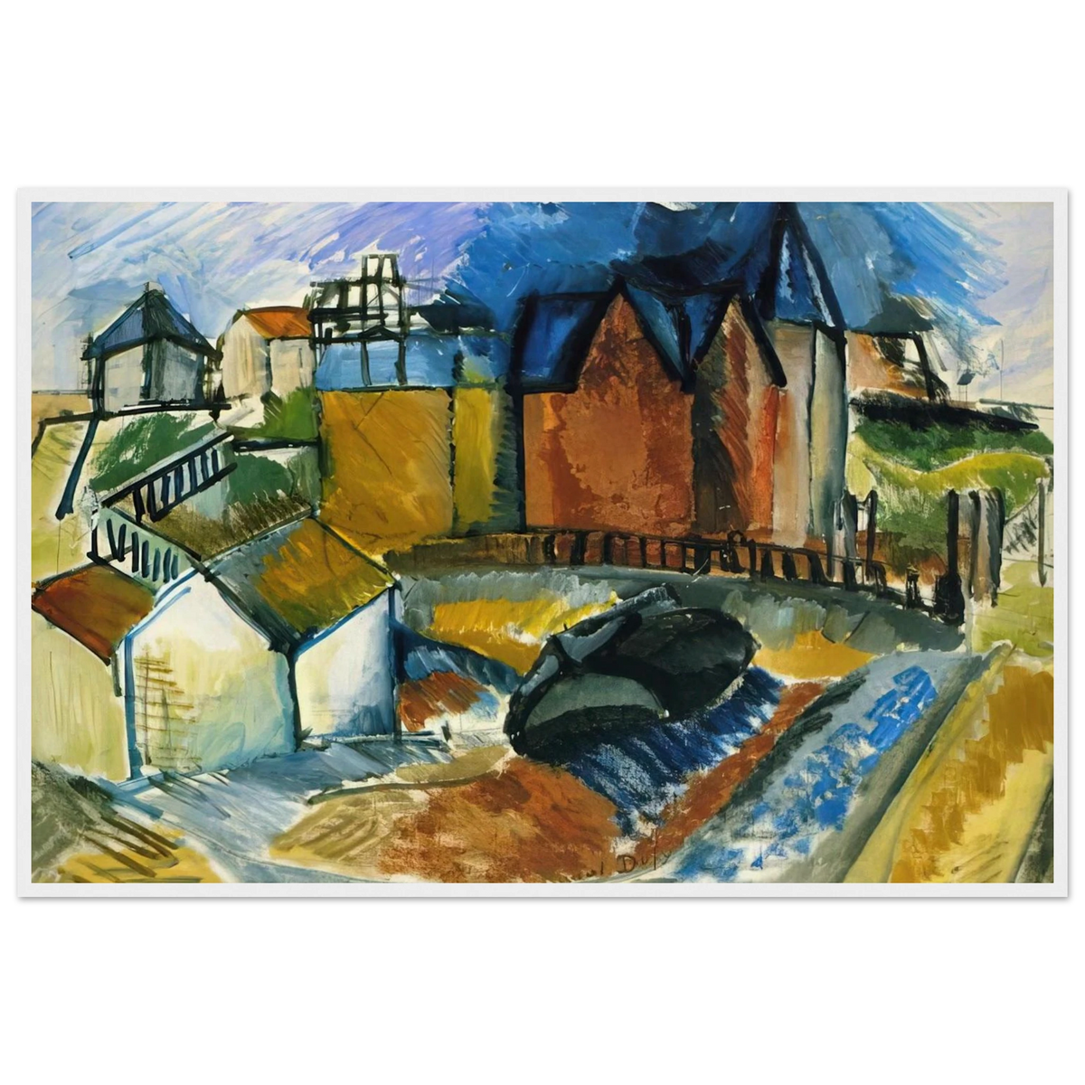 THE BEACH AT HAVRE 1910 Framed Poster | Raoul Dufy Framed Prints Wall Art | Raoul Dufy Shop