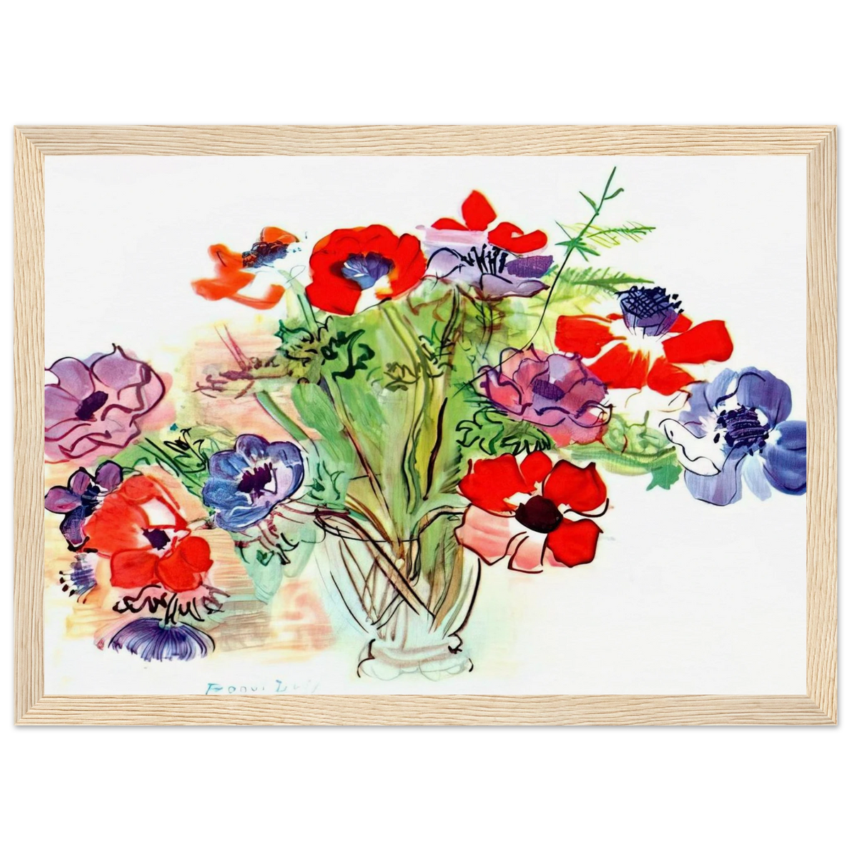 BOUQUET OF FLOWERS 1937 Framed Poster | Raoul Dufy Framed Prints Wall Art | Raoul Dufy Shop