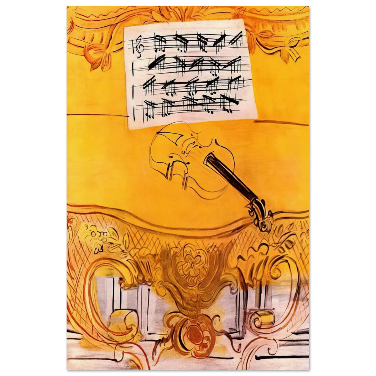 THE YELLOW CONSOLE WITH A VIOLIN 1949 Poster | Raoul Dufy Poster | Raoul Dufy Shop