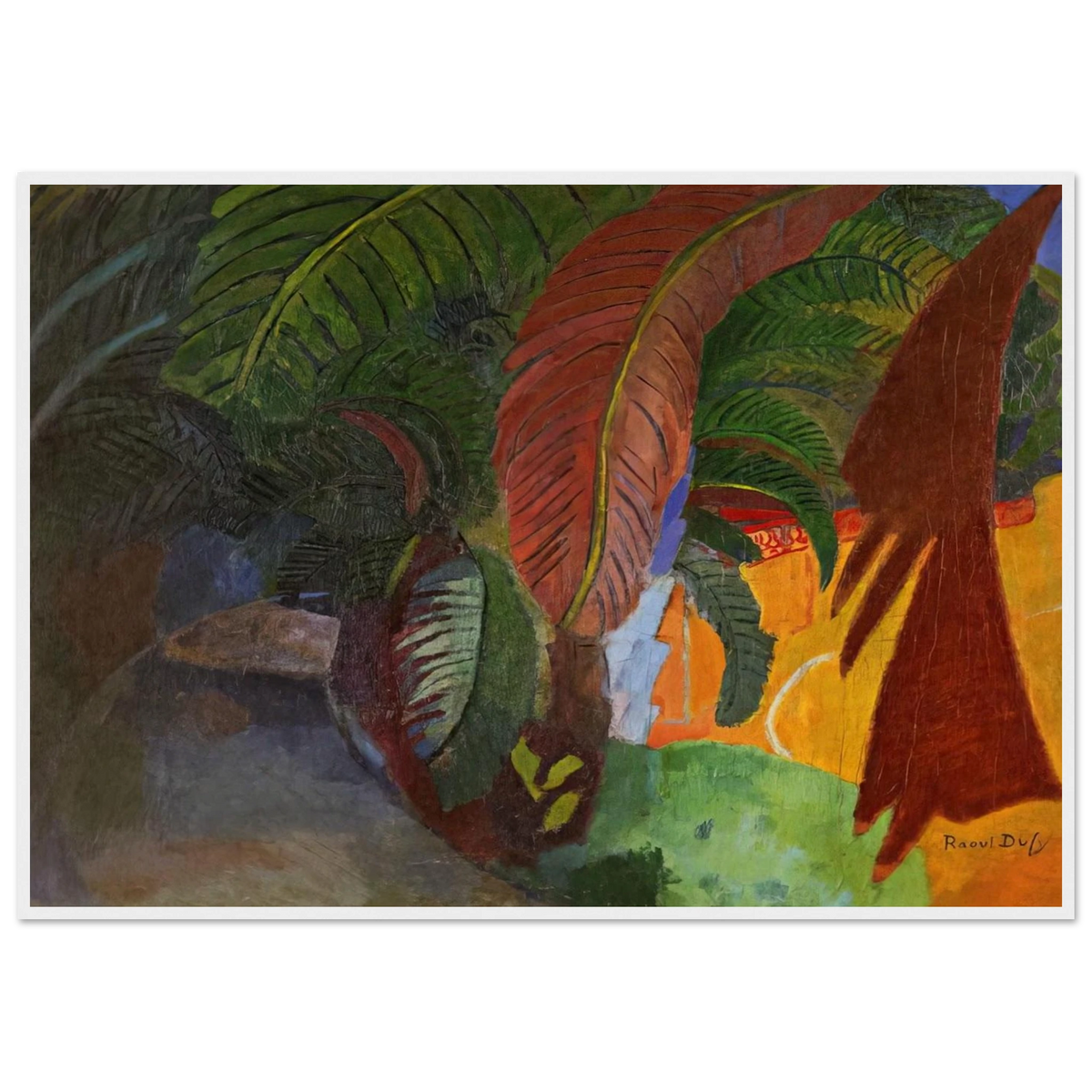 PALM TREES AT MARTIGUES HOMAGE TO GAUGUIN 1910 Framed Poster | Raoul Dufy Framed Prints Wall Art | Raoul Dufy Shop